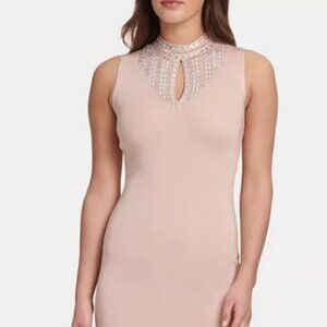 NWT Marciano Los Angeles Sleeveless Embellished Bodycon Dress Size Lg  MSRP $218